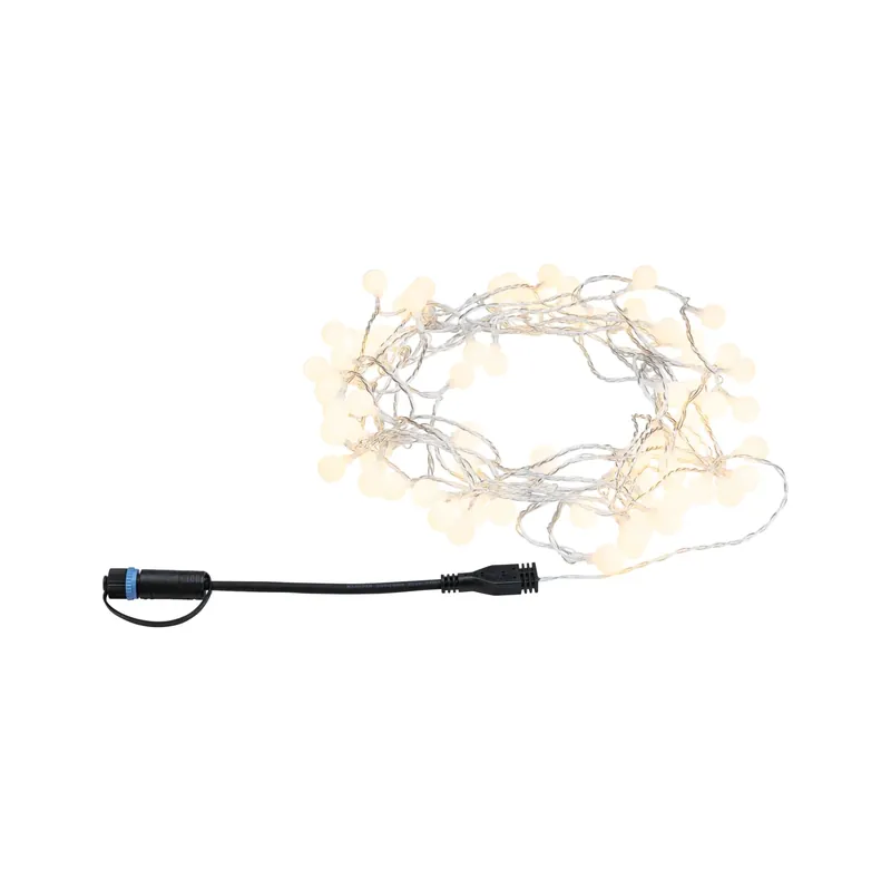 Markenware Plug & Shine LED Lichterkette Warmweiß IP44 3000K Schwarz