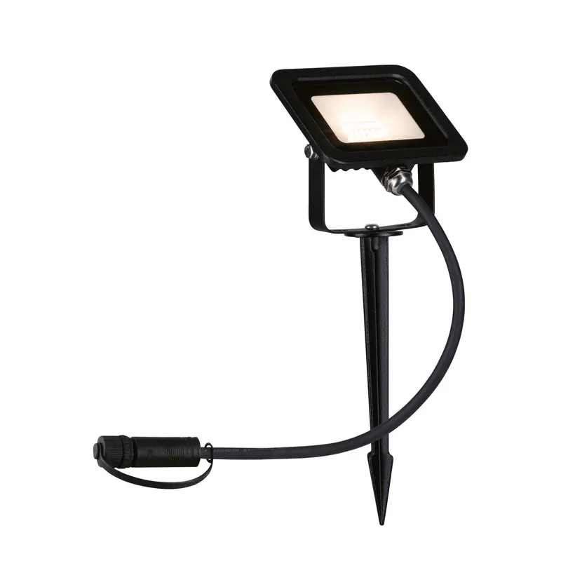 Kostenloser Versand Plug & Shine LED Gartenstrahler Fluter Einzelspot IP65 3000K 6,8W Schwarz