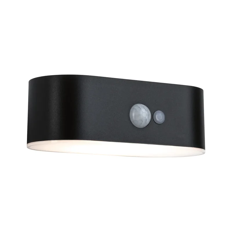 Solar LED Außenwandleuchte Adya IP44 3000K 200lm Schwarz Neue Ware