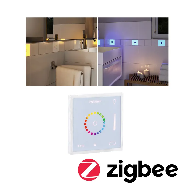 LumiTiles Zubehör Smart Home Zigbee 3.0 Square Touch Modul IP44 100x100mm RGBW+ Weiß Kunststoff/Aluminium Top-Seller