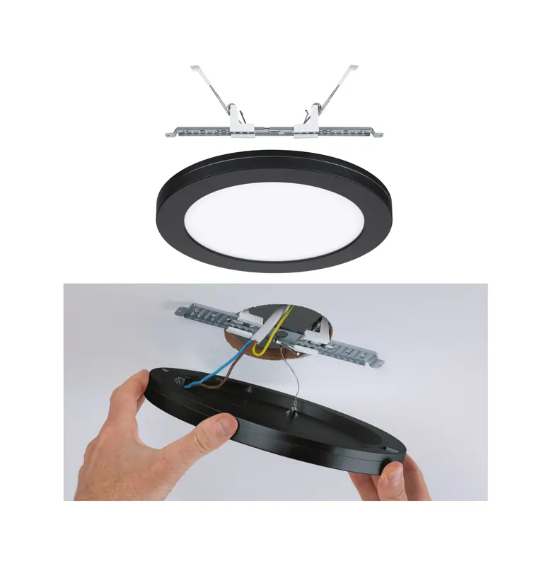 Preiswert LED Einbaupanel 2in1 Cover-it rund 225mm 16,5W 1200lm 4000K Schwarz