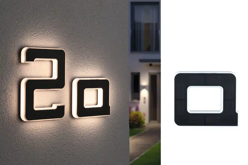 Saisonangebot Solar LED Hausnummernleuchte Buchstabe a IP44 3000K 6lm Schwarz