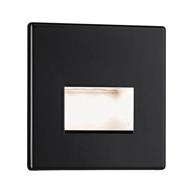 Angebot LED Wandeinbauleuchte Edge Quadro eckig 80x80mm 1,2W 50lm 230V 2700K Schwarz matt
