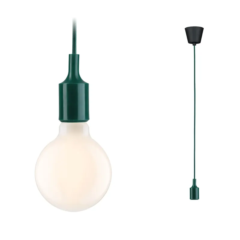 Direktkauf Neordic Pendelleuchte Ketil E27 max. 60W Grün/Schwarz dimmbar Silikon/Kunststoff