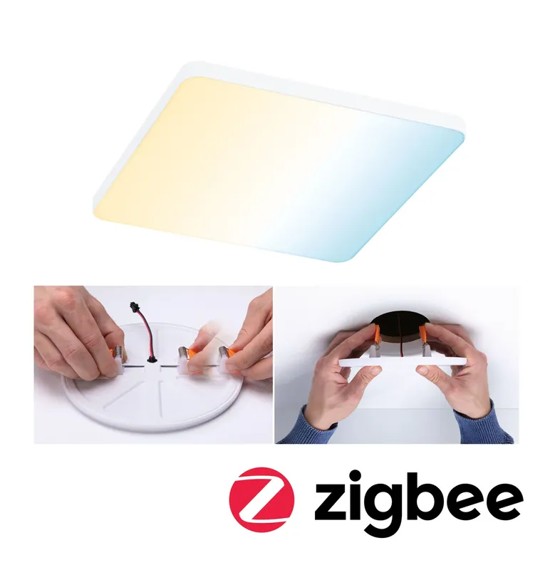 VariFit LED Einbaupanel Smart Home Zigbee 3.0 Veluna Edge IP44 eckig 160x160mm 15,5W 1000lm Tunable White Weiß dimmbar Preis Gesenkt