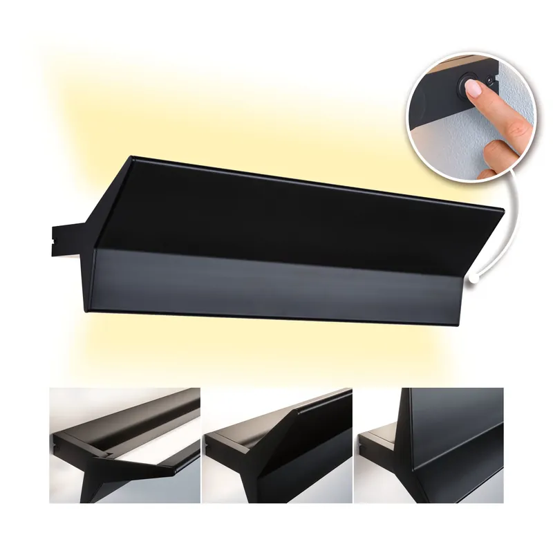 LED Wandleuchte 3-Step-Dim Stine 2700K 970lm / 0lm 230V 13W / 4W dimmbar Schwarz matt Bestseller