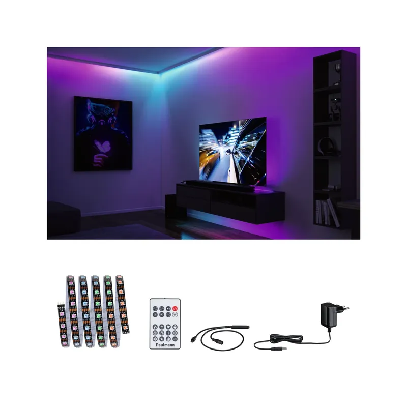 Letzte Chance EntertainLED LED Stripe Dynamic RGB Komplettset 1,5m 3W 60 LEDs/m RGB+ 5VA