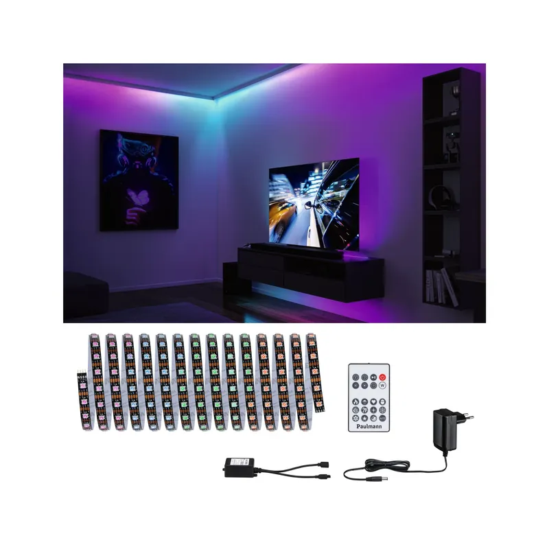Gratis Versand EntertainLED LED Stripe Dynamic RGB Komplettset 5m 10,5W 60 LEDs/m RGB+ 15VA