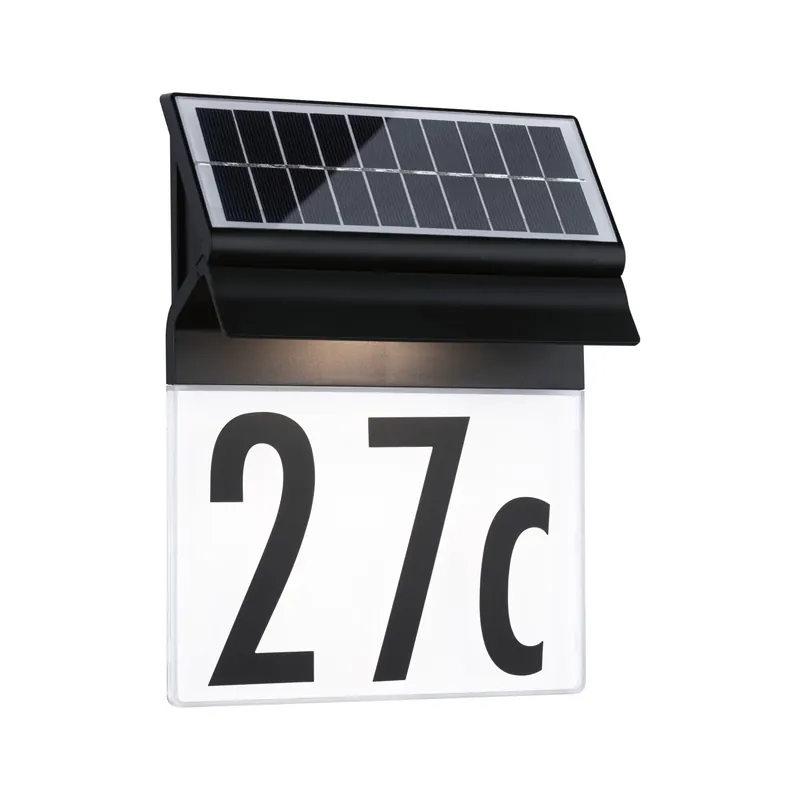 Super-Preis Solar LED Hausnummernleuchte Neda IP44 3000K 14lm Schwarz