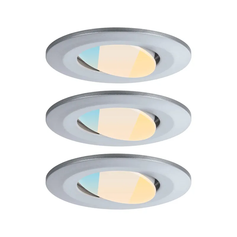 LED Einbauleuchte Calla 3er-Set schwenkbar IP65 rund 90mm 30° 3x5W 3x400lm 230V White Switch Chrom matt Markenware