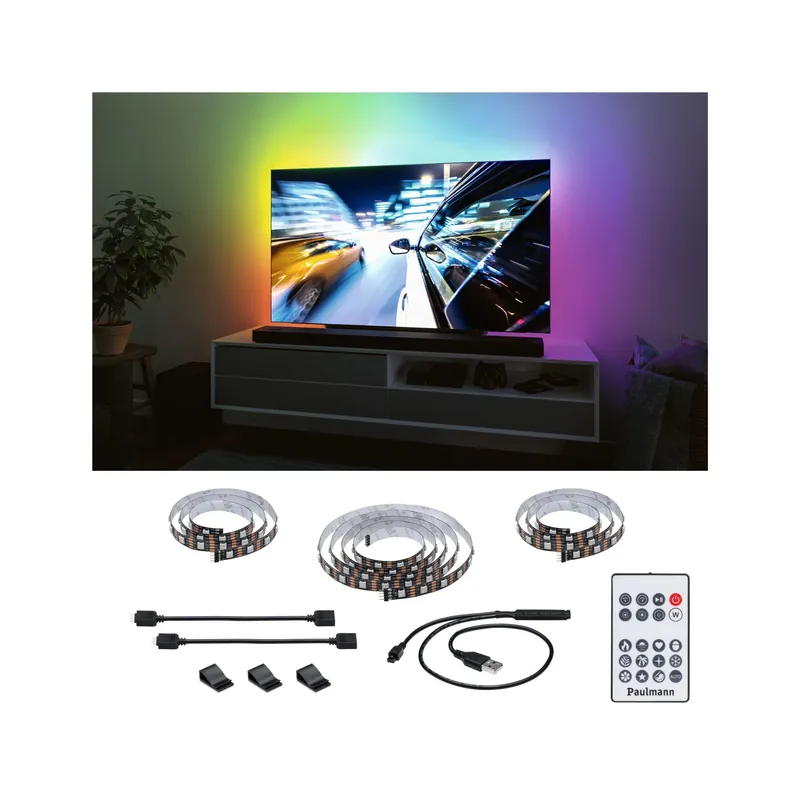 Schneller Versand EntertainLED USB LED Strip TV-Beleuchtung 65 Zoll 2,4m 4W 60 LEDs/m RGB+