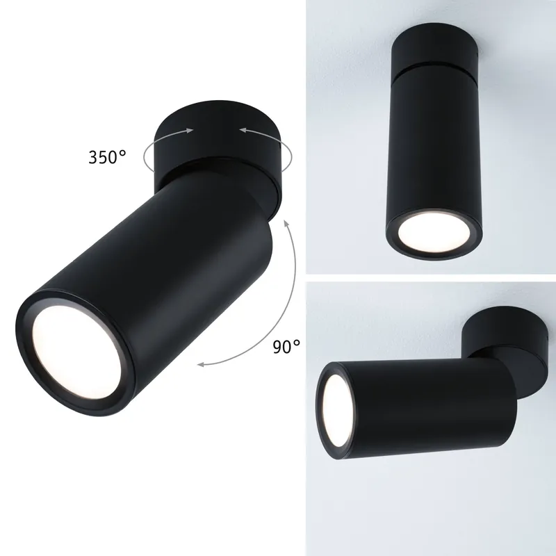 Heißes Angebot LED Deckenleuchte 3-Step-Dim Turnal Coin 2700K 470lm 230V 6W dimmbar Schwarz matt