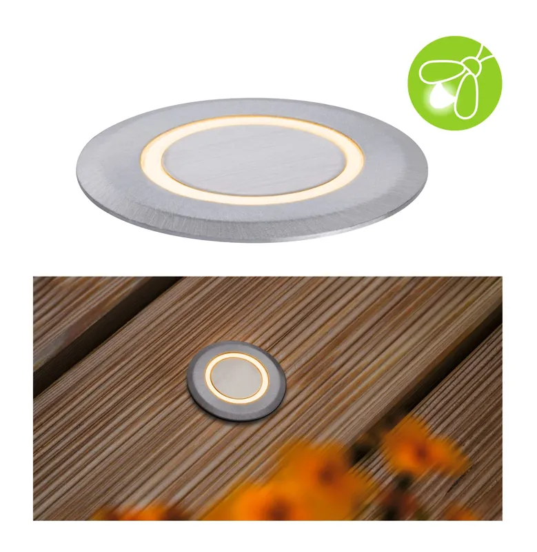 LED Bodeneinbauleuchte Floor insektenfreundlich IP67 rund 50mm 2200K 2,2W 15lm 230V Alu Kunststoff/Metall Neu Im Sortiment