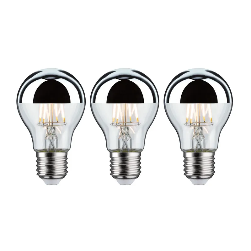 Modern Classic Edition Standard 230V LED Birne Kopfspiegel E27 3x600lm 3x6,5W 2700K Kopfspiegel Silber Preis Gesenkt