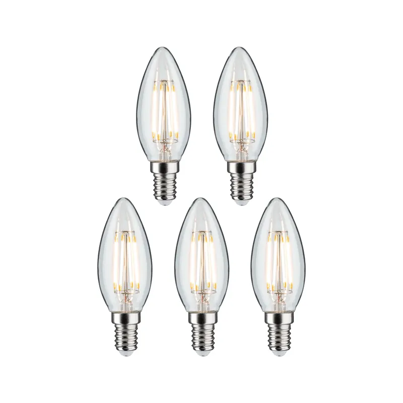 Gratis Versand Filament 230V LED Kerze E14 5x470lm 5x4,8W 2700K Klar