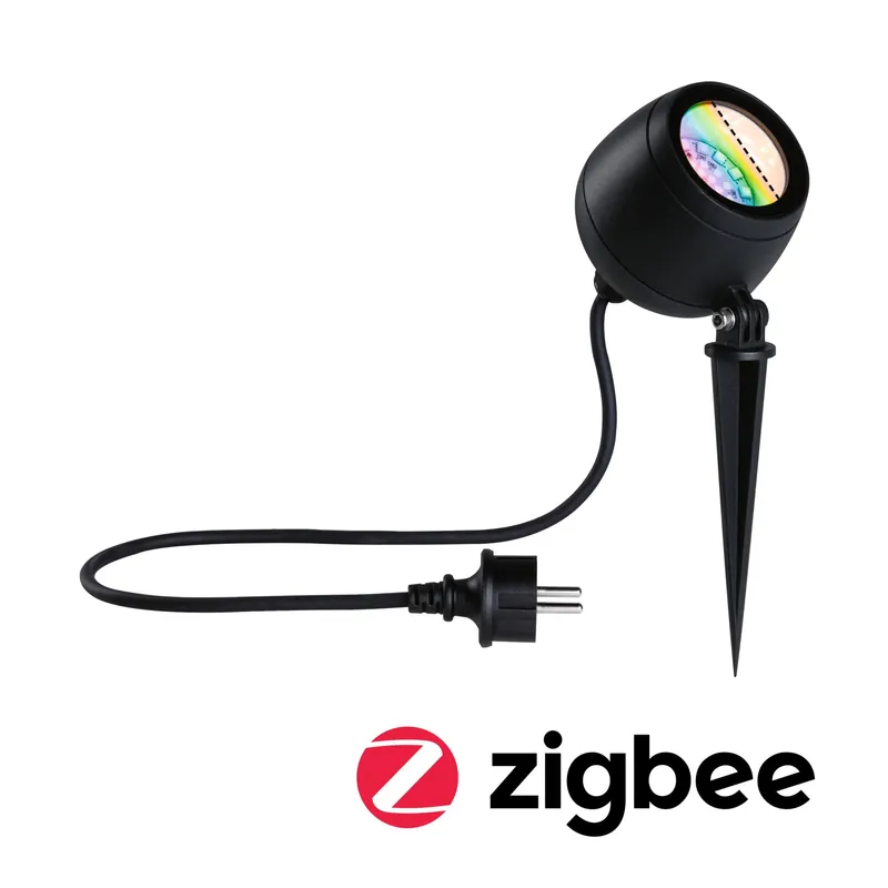 Neue Ware LED Gartenstrahler Smart Home Zigbee 3.0 Kikolo IP65 90mm RGBW+ 6,2W 440lm 230V Anthrazit Kunststoff/Aluminium