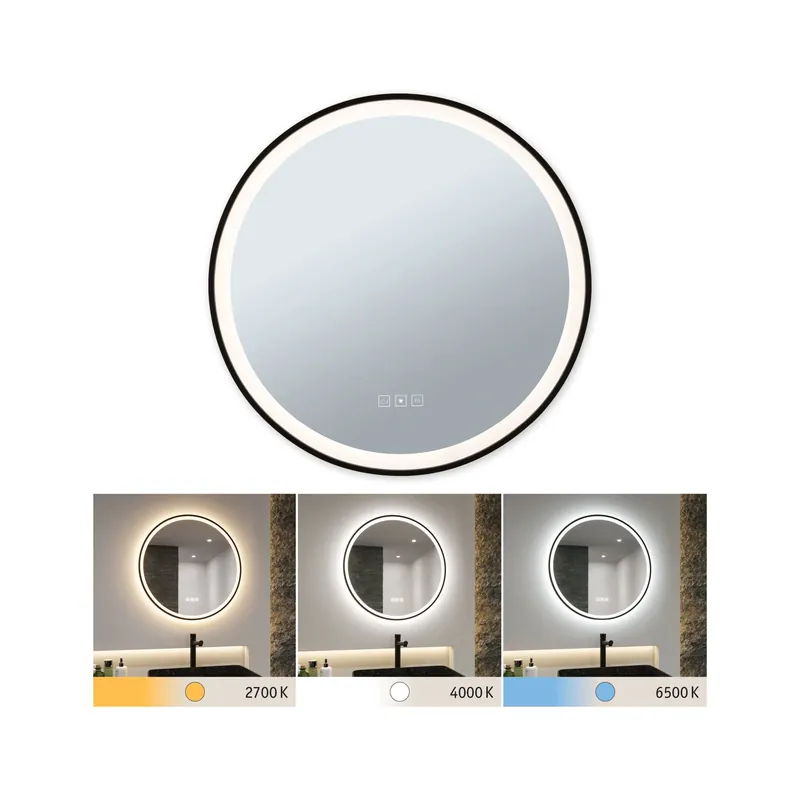 Online Kaufen LED Leuchtspiegel Mirra IP44 White Switch 750lm 230V 11,5W dimmbar Schwarz/Spiegel