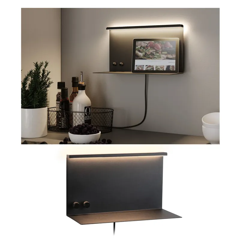 Schnäppchen LED Wandleuchte Jarina USB C 3000K 400lm / 160lm 230V 4,5W / 1,6W dimmbar Schwarz matt