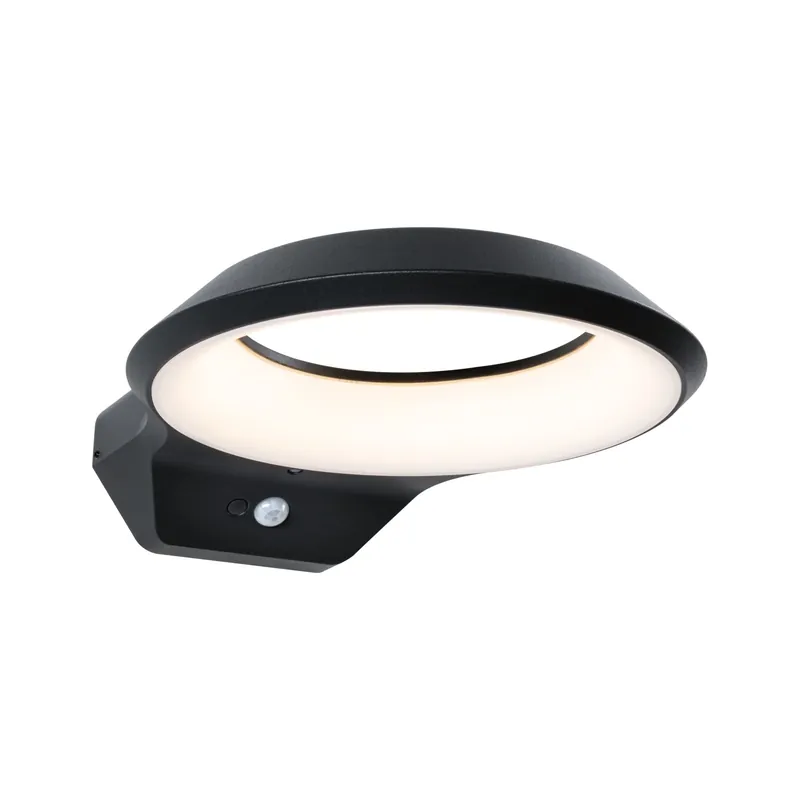 LED Außenwandleuchte Anela Dämmerungsgesteuerter Bewegungsmelder (IR) IP44 245x309mm 3000K 12,5W 700lm 230V Anthrazit Aluminium Preisreduziert