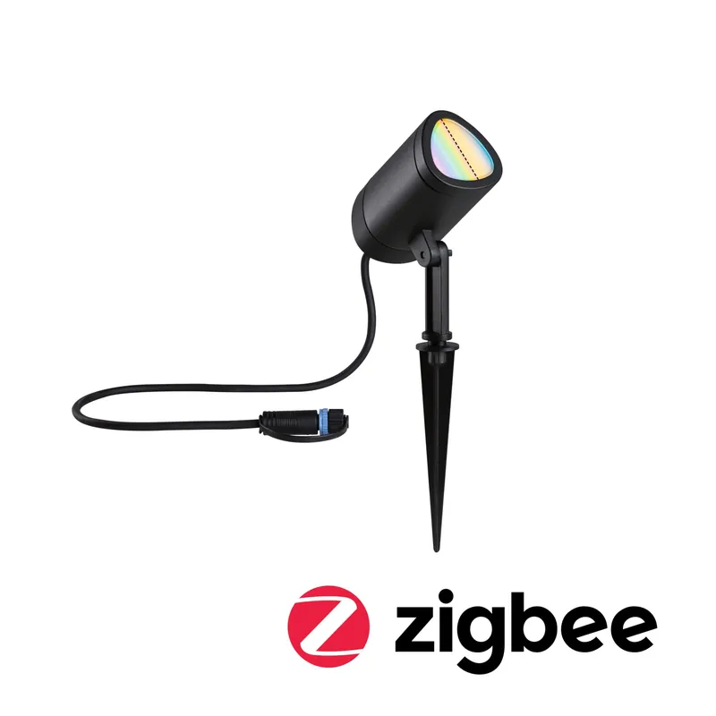 Plug & Shine LED Gartenstrahler Smart Home Zigbee 3.0 Shira IP65 RGBW+ 6,5W Anthrazit Sonderangebot