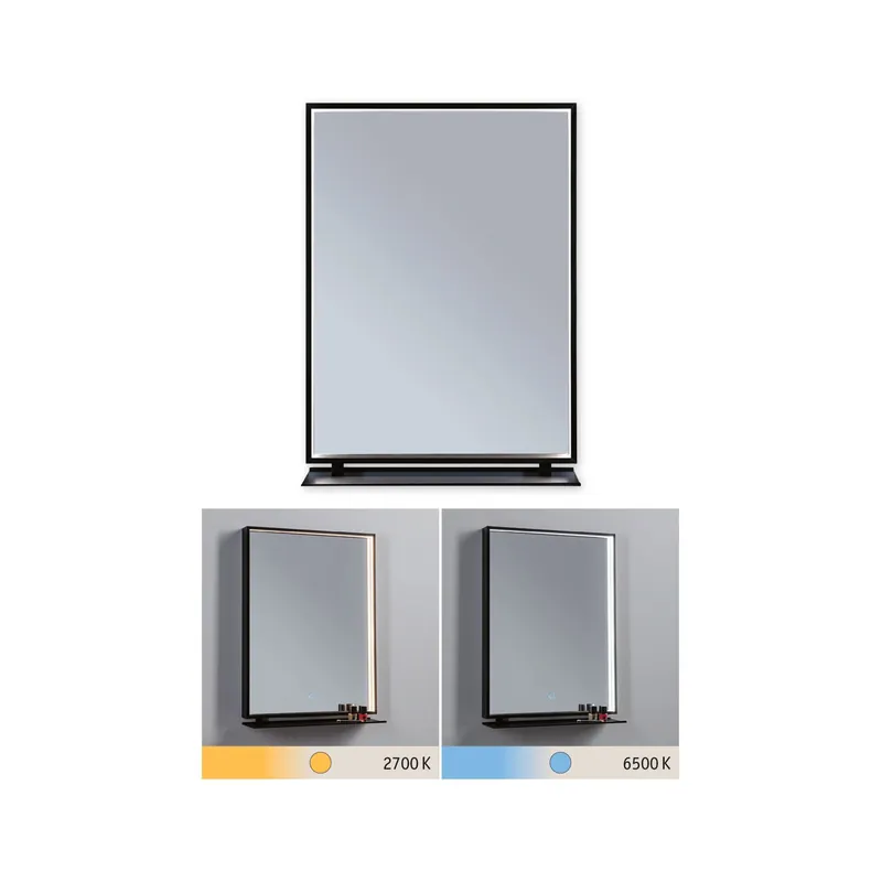 LED Leuchtspiegel Miro IP44 Tunable White 180lm 230V 11W Spiegel/Schwarz matt Neuheit