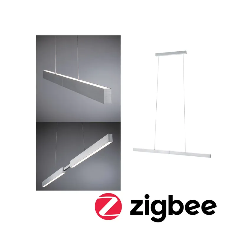 LED Pendelleuchte Smart Home Zigbee 3.0 Aptare RGBW+ dimmbar 2x2240lm 2x16W Alu gebürstet Preis Gesenkt