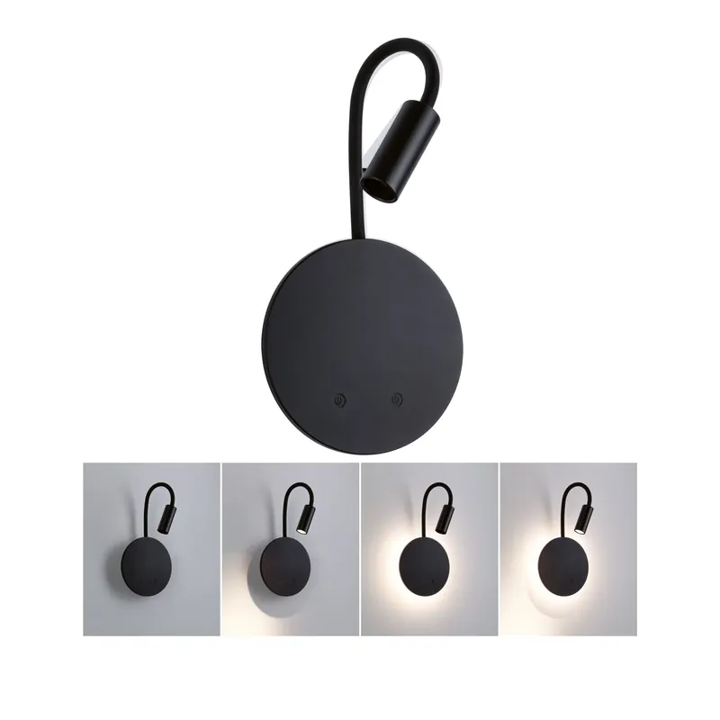LED Akkuwandleuchte Miora 2700K 80lm / 50lm 3,7V 0,6W / 0,7W dimmbar Schwarz Billig