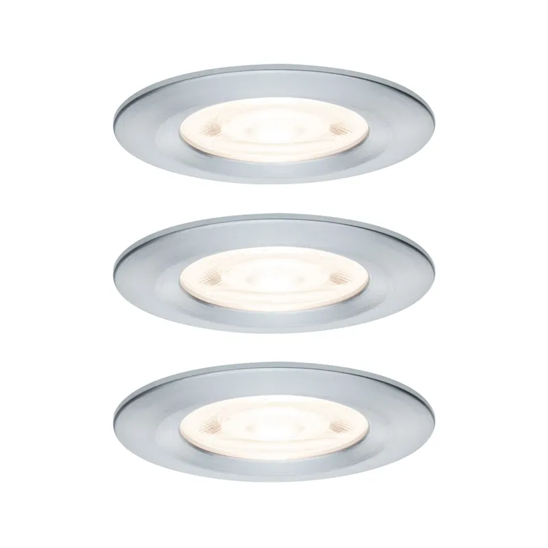 Preiswert LED Einbauleuchte Nova GU10 Flat starr IP44 3x4,9W 3x550lm 230V 2700K Alu gedreht