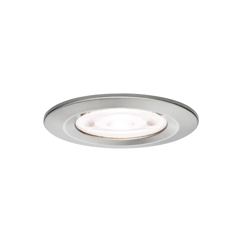 LED Einbauleuchte Nova GU10 Flat starr IP44 4,9W 550lm 230V 4000K Eisen gebürstet Preis Gesenkt