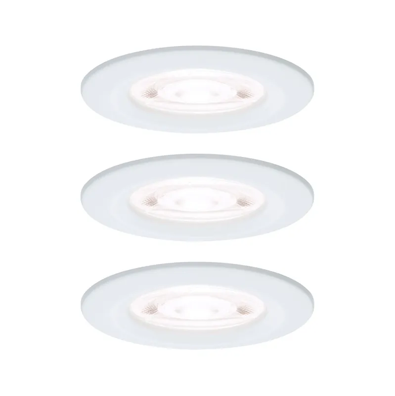 Billig LED Einbauleuchte Nova GU10 Flat starr IP44 3x4,9W 3x550lm 230V 4000K Weiß matt