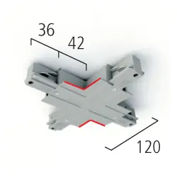 Neu Im Sortiment Eutrac X-Verbinder 3-Phasen Einbau-Stromschiene