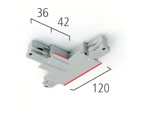 Eutrac T-Verbinder 3-Phasen Einbau-Stromschiene Neue Kollektion