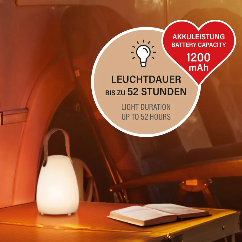 Tischleuchte, mobiles Licht, Ruby | weiß | IP44 Garantierte Lieferung