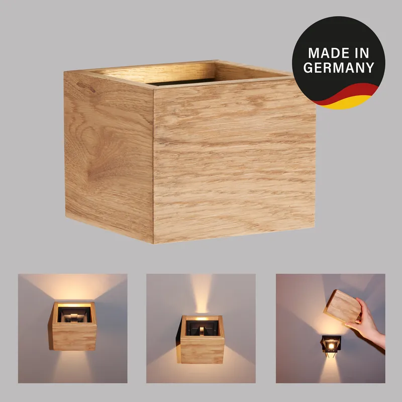 Wandleuchte, SHINE-WOOD | eiche natur geölt Heißes Angebot
