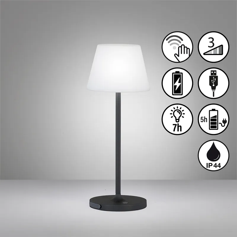 Neu Tischleuchte, mobiles Licht, Flus | schwarz | IP44