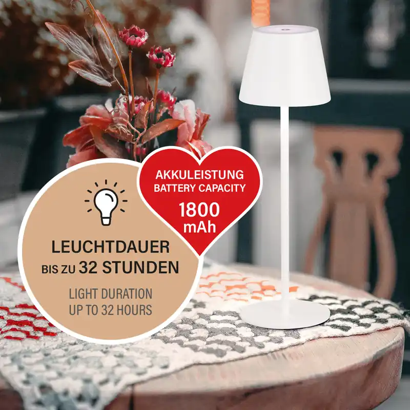 Super-Preis Tischleuchte, mobiles Licht, Viletto | sandweiß | IP54