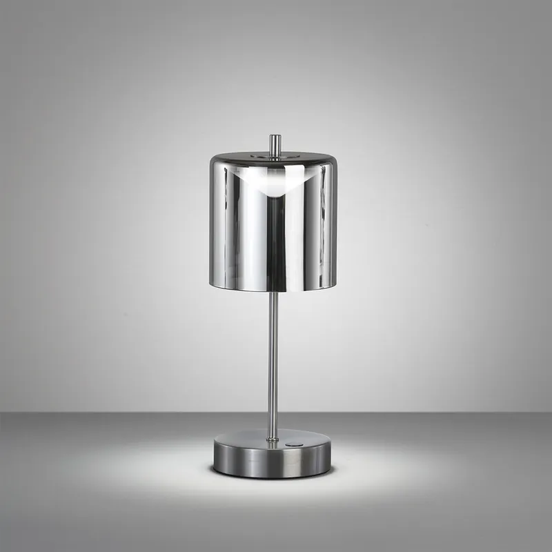 Tischleuchte, mobiles Licht Riva | nickelfarben matt Schnäppchen