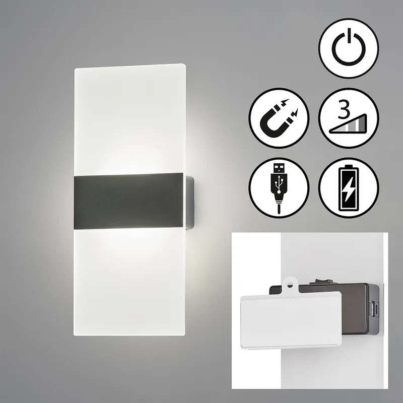 Wandleuchte, mobiles Licht Magnet, Magnetics | schwarz matt Begrenztes Angebot