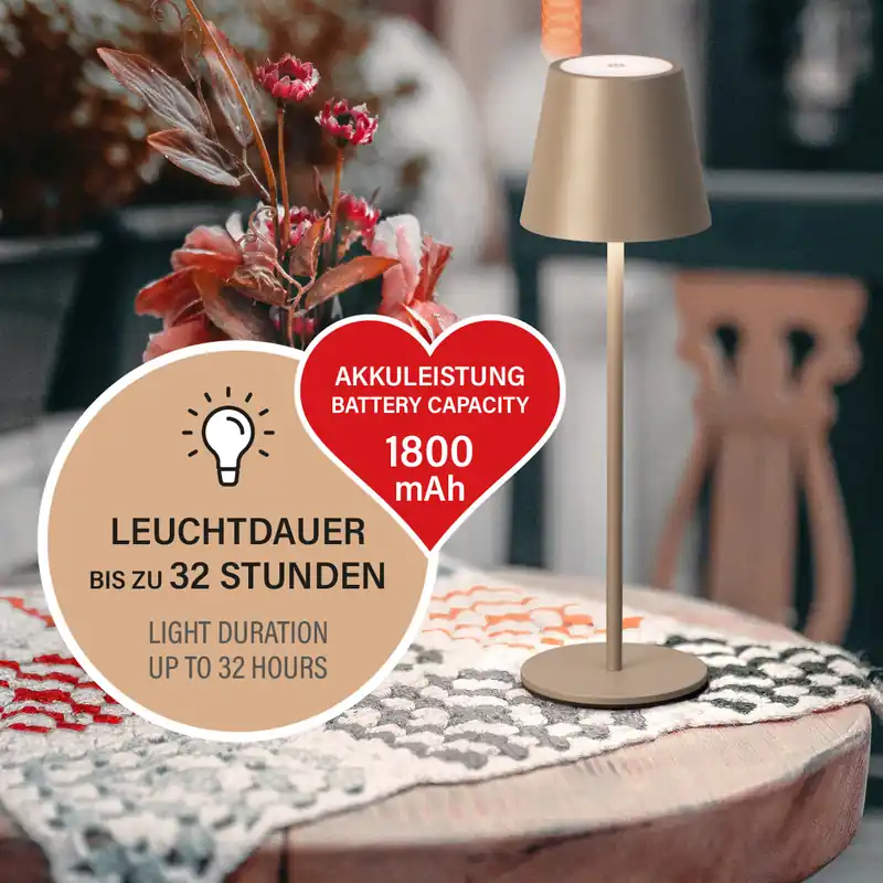 Tischleuchte, Außenleuchte, Viletto | grau-braun Bestpreis