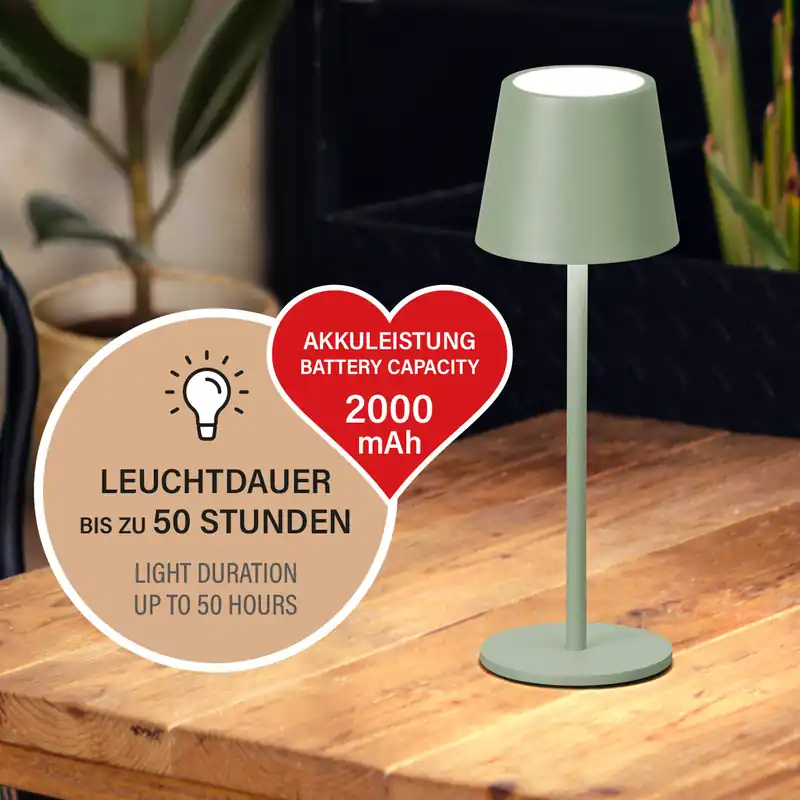Tischleuchte, Außenleuchte, Roxi | salbeigrün Markenprodukt