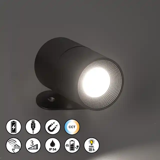 Garantierte Lieferung Wandleuchte, Magnet, Magnetic | sandschwarz