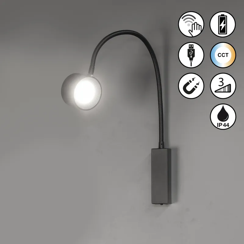 Wandspot flex, Magnet, Magnetic | sandschwarz Direkt Vom Hersteller