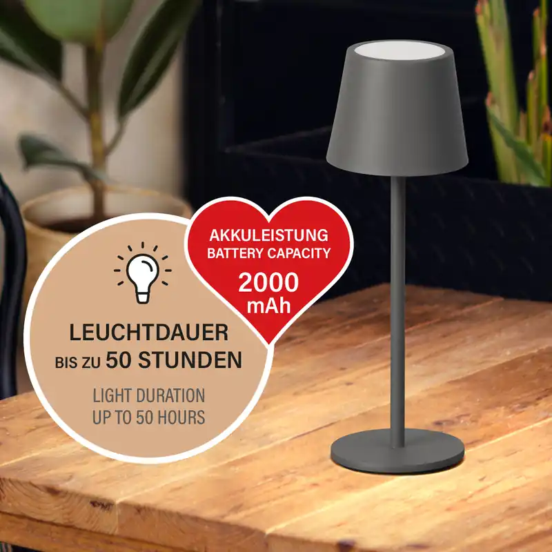 Tischleuchte, mobiles Licht, Roxi | sandgrau Saisonangebot