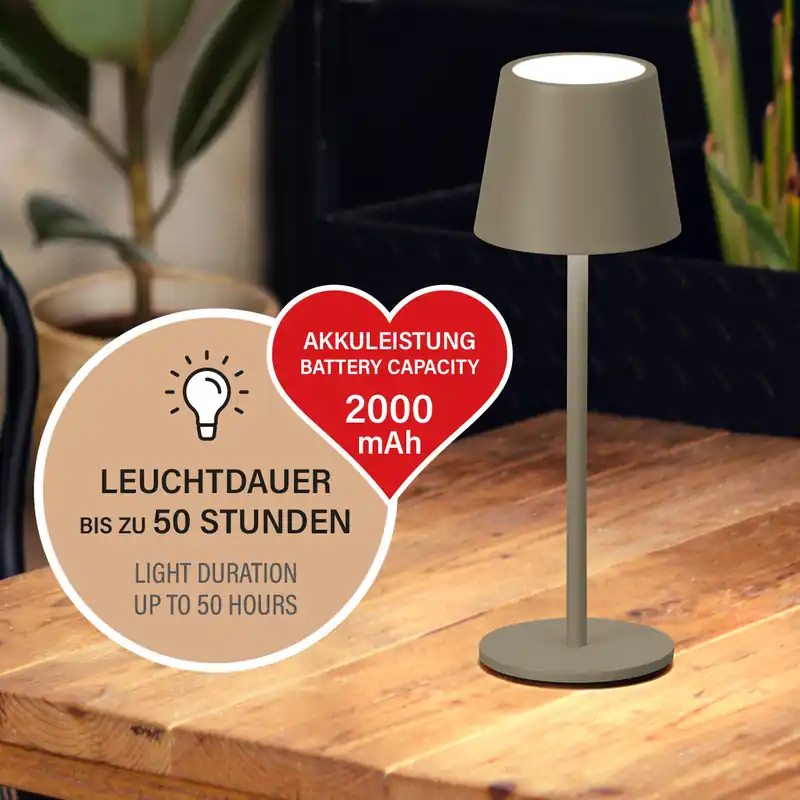 Nur Für Kurze Zeit Tischleuchte, Roxi | dark-greige
