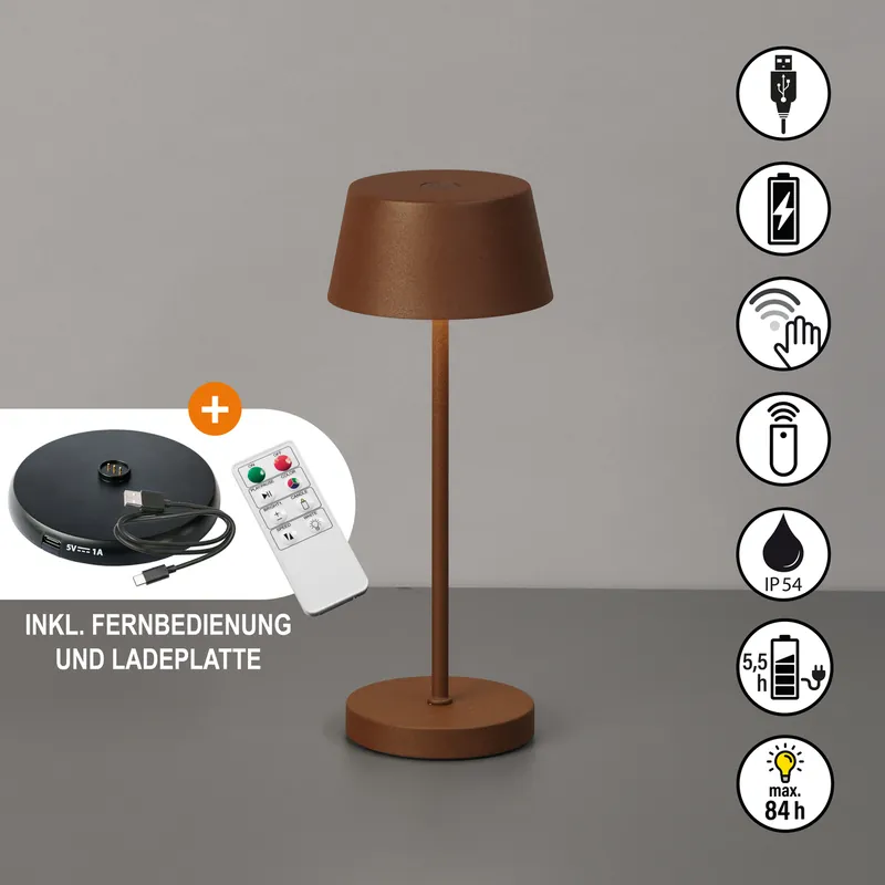 Top-Angebot Tischleuchte, Sienna Pro | rostfarben