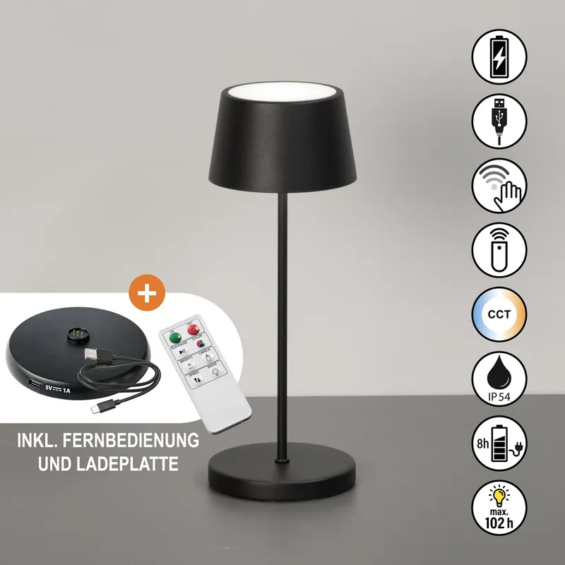 Tischleuchte, Asena Pro | sandschwarz Knallerangebot