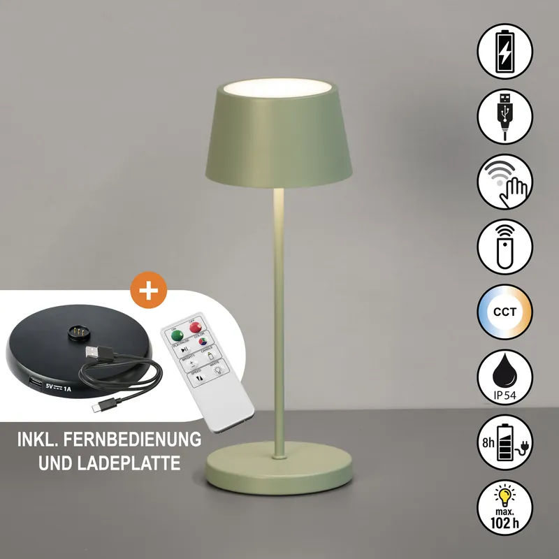 Tischleuchte, Asena Pro | salbeigrün Bestpreis