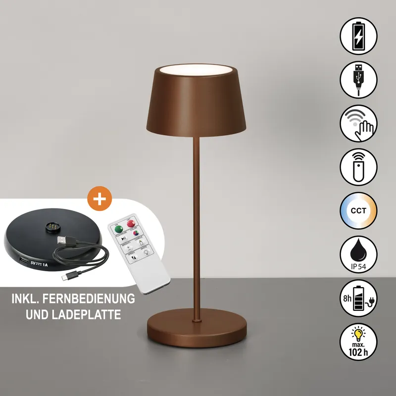 Tischleuchte, Asena Pro | rostfarben Sale