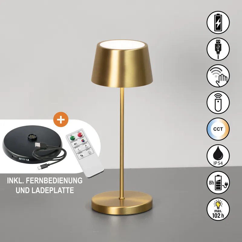 Sichere Zahlung Tischleuchte, Asena Pro | goldfarben matt