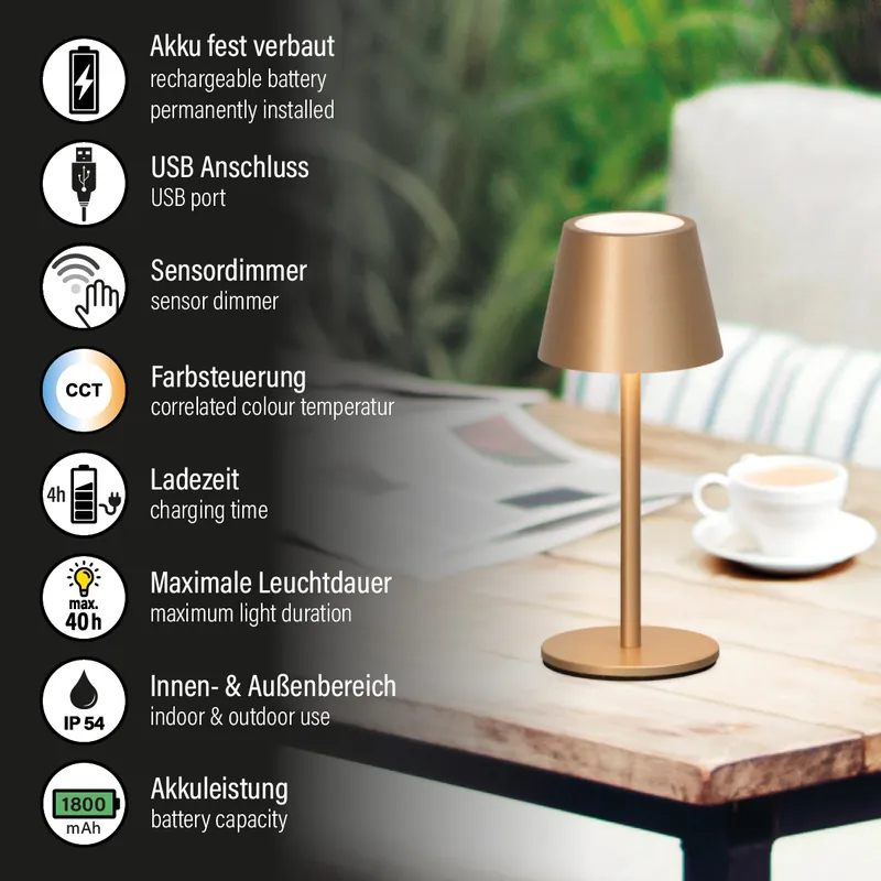 Tischleuchte, Salerno | coffeefarben Abverkauf